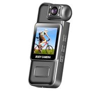Hkfgdjdl Videoregistratore, 4K Body Camera Video Recorder con lente rotante supporta 128 GB di memoria per la sicurezza e