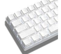 Hkfos XVX - Copritasti bianchi lucidi per tastiera, con stampa laterale a doppio scatto, 75%, copritasti con profilo ciliegio, set di copritasti personalizzati in stile minimalista per tastiere