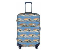 HKHLHLH Airplane1 - Copertura elastica per valigia con stampa con cerniere laterali invisibili, protegge i bagagli da polvere e graffi, bianco, L