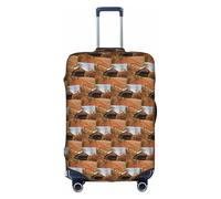 HKHLHLH Albany Copertura elastica per valigie con stampa a ponte coperto, con cerniere laterali invisibili, protegge i bagagli da polvere e graffi, bianco, L