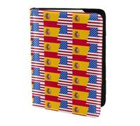 HKHLHLH American Spagna Bandiera Stampa 5.5 Pollice Porta Passaporto Custodia con Documento Carta di Credito Organizer per Viaggi, Nero , Taglia unica