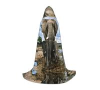 HKHLHLH Animali selvatici africani elefante strega vampiro mago costume mantello con cappuccio per adolescenti ballo in maschera festa di Halloween Cosplay