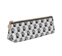 HKHLHLH Astuccio in pelle con stampa di leone selvatico con cerniera, pratico astuccio per matite per bambini, scuola e ufficio, bianco, Taglia unica, Astuccio per trucchi