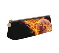 HKHLHLH Astuccio multifunzione per bambini, motivo: basket on fire per bambini, per scuola, lavoro, viaggi, bianco, Taglia unica, Organizer per borse