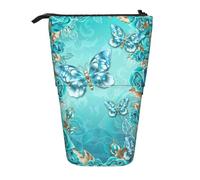 HKHLHLH Astuccio portamatite telescopico con farfalla, con supporto verticale, per cosmetici, per ragazze, ragazzi, studenti, Nero , Taglia unica, Organizer per borse