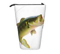 HKHLHLH Astuccio portapenne telescopico con esca che mangia pesciolini con lenza da pesca, per ragazze, ragazzi e studenti, Nero , Taglia unica, Organizer per borse