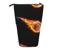 HKHLHLH Astuccio portapenne telescopico con immagine di basket on fire, astuccio pop up per cosmetici, per ragazze, ragazzi e studenti, Nero , Taglia unica, Organizer per borse