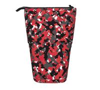 HKHLHLH Astuccio portapenne telescopico con supporto, motivo mimetico, per ragazze, ragazzi, studenti, Nero , Taglia unica, Organizer per borse