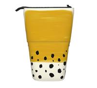HKHLHLH Astuccio portapenne telescopico con supporto per penne e cosmetici, per ragazze, ragazzi, studenti, colore: giallo senape e nero, Nero , Taglia unica, Organizer per borse