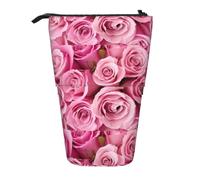 HKHLHLH Astuccio portapenne telescopico con supporto verticale con rose, per cosmetici, per ragazze, ragazzi, studenti, Nero , Taglia unica, Organizer per borse