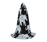 HKHLHLH Azteco Elefante Strega Vampiro Mago Costume Mantello con Cappuccio per Adolescenti Masquerade Ball Halloween Party Cosplay