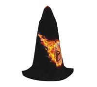 HKHLHLH Basket On Fire Strega Vampiro Mago Costume Mantello con Cappuccio per Adolescenti Ballo in maschera Halloween Party Cosplay