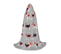 HKHLHLH Beagle Patterns Witch Vampire Wizard Costume con cappuccio Mantello per adolescenti Masquerade Ball Halloween Party Cosplay