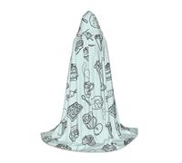 HKHLHLH Black Afternoon Tea Witch Vampire Wizard Costume con cappuccio Mantello per adolescenti Masquerade Ball Halloween Party Cosplay