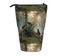 HKHLHLH Black Bears - Astuccio portapenne telescopico con supporto verticale, per cosmetici, per ragazze, ragazzi e studenti, Nero , Taglia unica, Organizer per borse