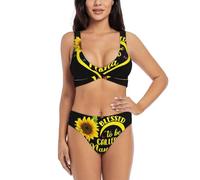 HKHLHLH Blessed to Be Called Nana Sunflower elegante bikini da donna con incrocio frontale e design a U sul retro, per vacanze estive al mare, Nero , XXL