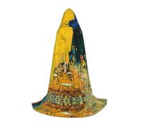 HKHLHLH Cafe Terrace At Night Witch Vampire Wizard Costume Capo con cappuccio per adolescenti ballo in maschera Halloween Party Cosplay