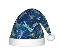 HKHLHLH Cappello di Babbo Natale blu con libellula cantante, cappello di Natale per spettacoli teatrali ed eventi scolastici, cappello di compleanno cappello di Natale