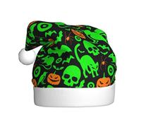 HKHLHLH Cappello di Natale con stampa di zucca di Halloween con fantasma verde, ideale per Capodanno, cerimonie annuali, incontri festivi, accessori per feste