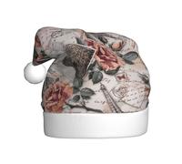HKHLHLH Cappello di Natale con stampa Torre Eiffel di Parigi con fiore, ideale per Capodanno, cerimonie annuali, incontri festivi, accessori per feste