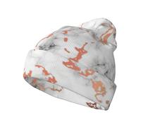 HKHLHLH Cappello lavorato a maglia con schegge di rame con texture marmorizzata, berretto alla moda, morbido cappello lavorato a maglia, per uomini e donne, caldo berretto unisex a righe