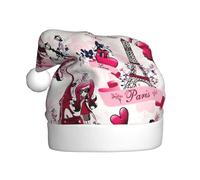 HKHLHLH Cappello natalizio con stampa di paesaggio urbano Parigi Torre Eiffel Francia, ideale per Capodanno, cerimonie annuali, incontri festivi, accessori per feste
