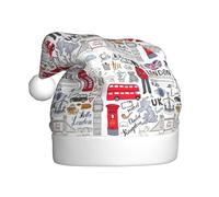 HKHLHLH Cappello natalizio con stampa "I Love London", ideale per Capodanno, cerimonie annuali, riunioni festive, accessori per feste