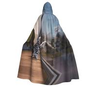 HKHLHLH Cat And Reflection Tiger Animal Mantello con cappuccio unisex lungo mantello per Halloween mantello costumi mantello con cappuccio mantello in maschera vestire