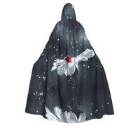 HKHLHLH Coccinella su margherita fiore mantello con cappuccio unisex lungo mantello per Halloween mantello costumi mantello con cappuccio mantello in maschera vestire