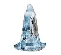 HKHLHLH Cool Animal Bianco Orso Polare Strega Vampiro Mago Costume Mantello Con Cappuccio Per Adolescenti Masquerade Ball Halloween Party Cosplay