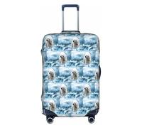 HKHLHLH Cool Animal White Polar Bear stampa elastica valigia copertura con stampa laterale cerniere invisibili protegge i bagagli da polvere graffi, bianco, S