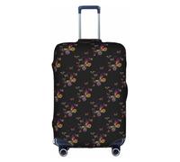 HKHLHLH Copertura elastica colorata della valigia della stampa della farfalla con le cerniere invisibili laterali della stampa protegge i bagagli dai graffi della polvere, bianco, L