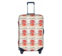 HKHLHLH Copertura elastica della valigia con stampa riflettente del sole con cerniere invisibili laterali stampate protegge i bagagli dai graffi della polvere, bianco, M