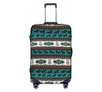 HKHLHLH Copertura elastica della valigia della stampa del cavallo con le cerniere invisibili laterali della stampa protegge i bagagli dai graffi della polvere, bianco, L