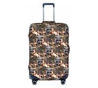 HKHLHLH Copertura elastica della valigia della stampa del procione del cucciolo con le cerniere invisibili laterali della stampa protegge i bagagli dai graffi della polvere, bianco, XL