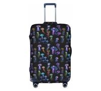 HKHLHLH Copertura elastica della valigia della stampa di meduse di colore con le cerniere invisibili laterali della stampa protegge i bagagli dai graffi della polvere, bianco, S