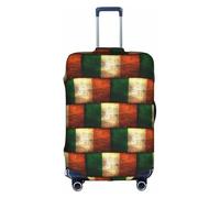 HKHLHLH Copertura elastica per valigia con stampa bandiera irlandese con cerniere laterali invisibili per proteggere i bagagli da polvere e graffi, bianco, M