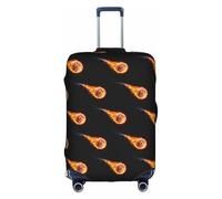 HKHLHLH Copertura elastica per valigia con stampa basket on fire con cerniere laterali invisibili per proteggere i bagagli dai graffi della polvere, bianco, L