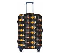 HKHLHLH Copertura elastica per valigia con stampa di chitarra elettrica con cerniere invisibili laterali per proteggere i bagagli dai graffi della polvere, bianco, XL