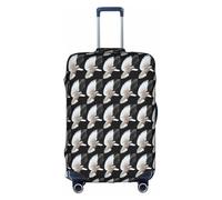 HKHLHLH Copertura elastica per valigia con stampa di colombe volanti, con cerniere laterali invisibili per proteggere i bagagli dai graffi della polvere, bianco, S