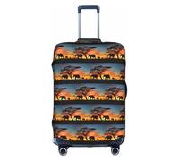 HKHLHLH Copertura elastica per valigia con stampa di elefanti africani con cerniere laterali invisibili per proteggere i bagagli dai graffi della polvere, bianco, M