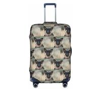 HKHLHLH Copertura elastica per valigia con stampa di pastore tedesco, con cerniere laterali invisibili per proteggere i bagagli da polvere e graffi, bianco, M