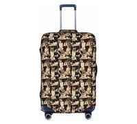 HKHLHLH Copertura elastica per valigia con stampa di pastore tedesco, con cerniere laterali invisibili per proteggere i bagagli da polvere e graffi, bianco, M