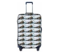 HKHLHLH Copertura elastica per valigia con stampa lontra con cerniere laterali invisibili per proteggere i bagagli dai graffi della polvere, bianco, L