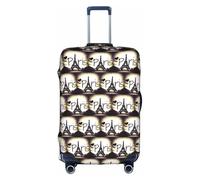 HKHLHLH Copertura elastica per valigia con stampa Torre Eiffel Love Paris con cerniere laterali invisibili per proteggere i bagagli da polvere graffi, bianco, S