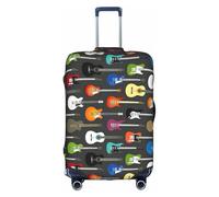 HKHLHLH Copertura elastica per valigie acustiche e chitarre, con stampa a colori, con cerniere laterali invisibili, protegge i bagagli da polvere e graffi, bianco, L