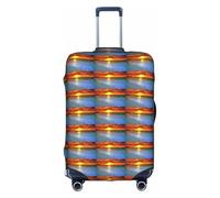 HKHLHLH Copertura elastica per valigie con stampa al tramonto con cerniere laterali invisibili per proteggere i bagagli dai graffi della polvere, bianco, L