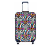 HKHLHLH Copertura elastica per valigie con stampa astratta a fungo colorato con mandala e cerniere laterali invisibili, protegge i bagagli da polvere e graffi, bianco, XL