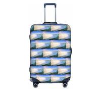 HKHLHLH Copertura elastica per valigie con stampa delle cascate del Niagara con cerniere laterali invisibili per proteggere i bagagli da polvere e graffi, bianco, S