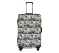 HKHLHLH Copertura elastica per valigie con stampa di animali Hyena con cerniere laterali invisibili per proteggere i bagagli da polvere e graffi, bianco, M